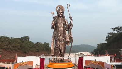 PM Narendra Modi also opened the Ramayana Theme Park in Goa and released a postal stamp and commemorative coin. (@NarendraModi) PM Narendra Modi also opened the Ramayana Theme Park in Goa and released a postal stamp and commemorative coin. (@NarendraModi)