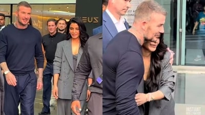 David Beckham and Samantha Ruth Prabhu spotted together in Mumbai. David Beckham and Samantha Ruth Prabhu spotted together in Mumbai.