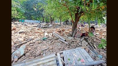 Through a sustained ‘slum-free city’ campaign, the Chandigarh administration razed four illegal colonies between April and September this year. (HT File) Through a sustained ‘slum-free city’ campaign, the Chandigarh administration razed four illegal colonies between April and September this year. (HT File)