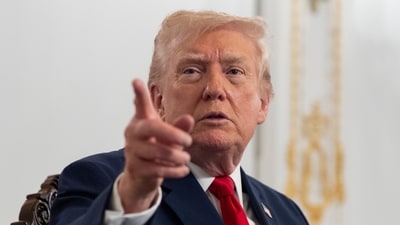 President Donald Trump was livid when asked a question about blaming the Biden administration for the shooting in Washington DC. (AP) President Donald Trump was livid when asked a question about blaming the Biden administration for the shooting in Washington DC. (AP)