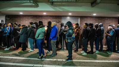 People wait in line for Walmart to open on Black Friday in Saugus, Massachusetts on November 28, 2025. The store opened at 6am to allow shoppers to get special deals on goods for the holiday season. (AFP) People wait in line for Walmart to open on Black Friday in Saugus, Massachusetts on November 28, 2025. The store opened at 6am to allow shoppers to get special deals on goods for the holiday season. (AFP)