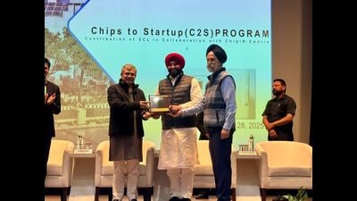 Union IT minister Ashwini Vaishnaw and Minister of State for railways and food processing industries during the Chips to Startup programme in Mohali on Friday. (HT Photo) Union IT minister Ashwini Vaishnaw and Minister of State for railways and food processing industries during the Chips to Startup programme in Mohali on Friday. (HT Photo)