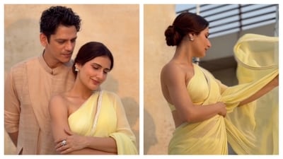 Fatima Sana Shaikh poses for photos with Vijay Verma. Fatima Sana Shaikh poses for photos with Vijay Verma.