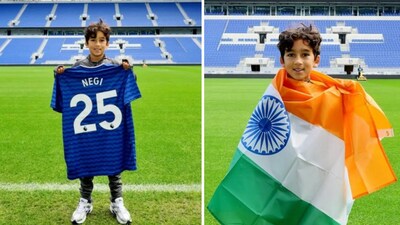 9-year-old Urban Negi visited Everton's new Hill Dickinson Stadium in Liverpool. (Instagram) 9-year-old Urban Negi visited Everton's new Hill Dickinson Stadium in Liverpool. (Instagram)