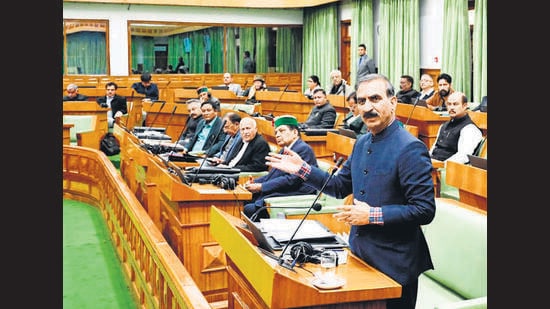 Himachal chief minister Sukhvinder Singh Sukhu during Himachal Pradesh winter assembly session in Dharamshala on Friday. (File)