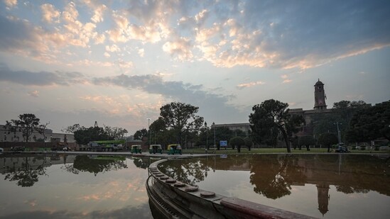 Gram it: Is it AI-generated Delhi or the smog is actually gone? Well, this image capturing the clouds and surrounding buildings, reflected in a water body, during sunset at the the Vijay Chowk near Central Secretariat is sure to make one believe that air pollution has reduced. A day after the Commission for Air Quality Management (CAQM) in NCR lifted Stage-3 restrictions of the Graded Response Action Plan (GRAP), Delhi’s air quality worsened on Thursday, hitting the upper-end of the 'very poor' category. (Photo: Salman Ali/PTI)
