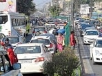 A gridlock outside the ISBT as private bus operators parked their vehicle on the road, to allow commuters to board, as the gates of the bus stand were closed due to the protest in Ludhiana on Friday ; (right) police disperse the agitators from the city bus stand. (Gurpreet Singh/Hindustan Times) A gridlock outside the ISBT as private bus operators parked their vehicle on the road, to allow commuters to board, as the gates of the bus stand were closed due to the protest in Ludhiana on Friday ; (right) police disperse the agitators from the city bus stand. (Gurpreet Singh/Hindustan Times)