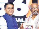CM Pramod Sawant confers lifetime achievement award on actor Rajinikanth at Goa Film Festival on Friday. (PIB) CM Pramod Sawant confers lifetime achievement award on actor Rajinikanth at Goa Film Festival on Friday. (PIB)