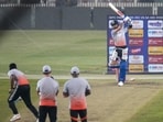 Virat Kohli bats during a training session ahead of the first ODI cricket match against South Africa.