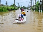 A man is seen pushing a makeshift raft along a flooded street in Ambatale on the outskirts of Colombo, Sri Lanka, on Saturday after Cyclone Ditwah unleashed torrential rains and powerful winds across the country, triggering widespread flooding and deadly landslides, especially in central and eastern hilly regions. The death toll climbed to 132, while 176 others remain unaccounted for. According to the Disaster Management Centre (DMC), the severe weather has damaged over 15,000 houses and forced nearly 78,000 people to take refuge in government-run relief camps, said a report by AFP.