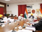 Punjab Chief Minister Bhagwant Singh Mann chairing the Cabinet meeting in Chandigarh on Thursday. Punjab Chief Minister Bhagwant Singh Mann chairing the Cabinet meeting in Chandigarh on Thursday.