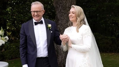 Haydon has joined Albanese at many events over the years and was with him during his 2022 election campaign and again in May this year when his Labor party won with a strong majority. Photo shows Anthony Albanese and his new wife Jodie Haydon stand together during their wedding ceremony in Canberra. (AFP) Haydon has joined Albanese at many events over the years and was with him during his 2022 election campaign and again in May this year when his Labor party won with a strong majority. Photo shows Anthony Albanese and his new wife Jodie Haydon stand together during their wedding ceremony in Canberra. (AFP)