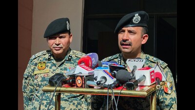 BSF IG Jammu Shashank Anand speaks to the media, in Jammu on Saturday. (ANI) BSF IG Jammu Shashank Anand speaks to the media, in Jammu on Saturday. (ANI)
