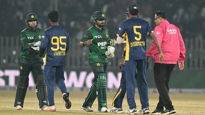 Pakistan defeated Sri Lanka by six wickets to win the tri-series final in Rawalpindi on Saturday. (AFP) Pakistan defeated Sri Lanka by six wickets to win the tri-series final in Rawalpindi on Saturday. (AFP)