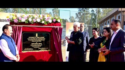 Lieutenant Governor Manoj Sinha laid the foundation for 530 new homes in Ramban, Udhampur for disaster-affected families on Saturday. (HT Photo) Lieutenant Governor Manoj Sinha laid the foundation for 530 new homes in Ramban, Udhampur for disaster-affected families on Saturday. (HT Photo)