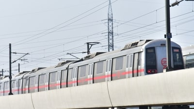 The normal metro schedule has been modified on both days to ensure the timely movement of polling staff deployed across 12 wards. (Sakib Ali /Hindustan Times)