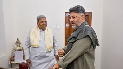 Karnataka Chief Minister Siddaramaiah with Deputy CM D K Shivakumar during a breakfast meeting (PTI) Karnataka Chief Minister Siddaramaiah with Deputy CM D K Shivakumar during a breakfast meeting (PTI)