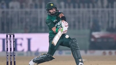 Meanwhile, opener Sahibzada Farhan smacked 23 off 22 balls. (AP) Meanwhile, opener Sahibzada Farhan smacked 23 off 22 balls. (AP)