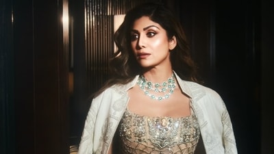 Shilpa Shetty’s silver saree–jacket look turns heads (Instagram/Shilpa Shetty) Shilpa Shetty’s silver saree–jacket look turns heads (Instagram/Shilpa Shetty)