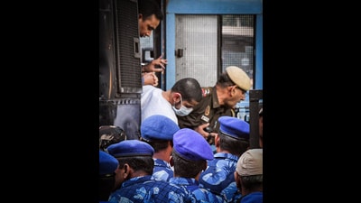 The hearing was held at the NIA headquarters after Bishnoi, through his counsel, Advocate Rajani, moved a plea claiming threat to his life and seeking protection from court. (Hindustan Times) The hearing was held at the NIA headquarters after Bishnoi, through his counsel, Advocate Rajani, moved a plea claiming threat to his life and seeking protection from court. (Hindustan Times)