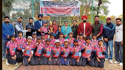 The team with the trophy in Ludhiana on Saturday. (HT Photo) The team with the trophy in Ludhiana on Saturday. (HT Photo)