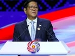 New chairman of the Association of Southeast Asian Nations (ASEAN) and Philippines President Bongbong Marcos delivers his speech