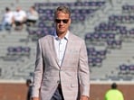 Lane Kiffin of the Mississippi Rebels before the game against the Georgia State Panthers 