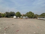 The plot near the Gurugram Mini Secretariat may house parking, a bus stand, commercial space and an RRTS station under an NCRTC plan. (Parveen Kumar/HT)