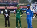 KL Rahul and Aiden Makram during the toss