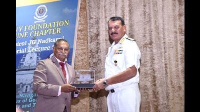 Admiral Dinesh K Tripathi (R) on Sunday delivered J G Nadkarni Memorial Lecture organised by Navy Foundation Pune. (HT PHOTO) Admiral Dinesh K Tripathi (R) on Sunday delivered J G Nadkarni Memorial Lecture organised by Navy Foundation Pune. (HT PHOTO)