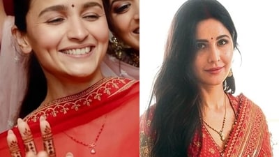 Alia Bhatt’s pick: a minimal, meaningful mangalsutra featuring a No. 8–inspired motif, a nod to her and Ranbir Kapoor’s shared lucky number (and the symbol of infinity); and Katrina Kaif’s delicate mangalsutra with two dainty hanging diamonds on a traditional black-beaded chain (Photos: Instagram) Alia Bhatt’s pick: a minimal, meaningful mangalsutra featuring a No. 8–inspired motif, a nod to her and Ranbir Kapoor’s shared lucky number (and the symbol of infinity); and Katrina Kaif’s delicate mangalsutra with two dainty hanging diamonds on a traditional black-beaded chain (Photos: Instagram)