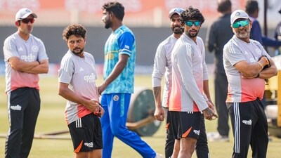 Kuldeep Yadav, Tilak Varma and others during a training session on the eve of the first ODI cricket match of a series between India and South Africa, in Ranchi (PTI) Kuldeep Yadav, Tilak Varma and others during a training session on the eve of the first ODI cricket match of a series between India and South Africa, in Ranchi (PTI)