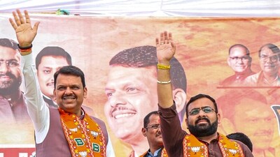 Maharashtra CM Devendra Fadnavis during a rally for the upcoming state local body elections. (Photo: X/@Devendra_Office)