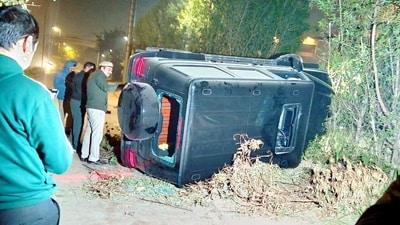 The driver of the Mercedes has been identified as 29-year-old Shivam, a resident of Karol Bagh in Delhi. (PTI) The driver of the Mercedes has been identified as 29-year-old Shivam, a resident of Karol Bagh in Delhi. (PTI)