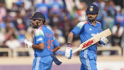 Rohit Sharma (L) and Virat Kohli stitched a 136-run partnership that was vital in posting 349/8 in the first ODI against South Africa. (PTI) Rohit Sharma (L) and Virat Kohli stitched a 136-run partnership that was vital in posting 349/8 in the first ODI against South Africa. (PTI)