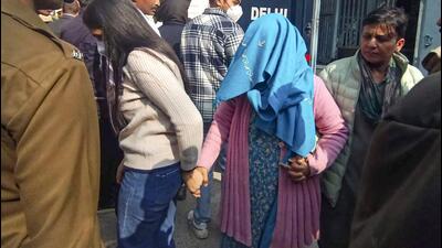The Red Fort blast case accused, face covered, while being produced at the Patiala House Court, in Delhi, on Saturday. (PTI) The Red Fort blast case accused, face covered, while being produced at the Patiala House Court, in Delhi, on Saturday. (PTI)