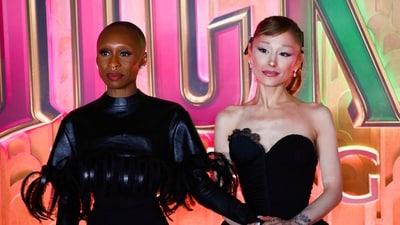 British actress Cynthia Erivo and US singer-songwriter Ariana Grande attend the premiere of "Wicked: For Good" at Lincoln Center for the Performing Arts in New York on November 17, 2025. (AFP) British actress Cynthia Erivo and US singer-songwriter Ariana Grande attend the premiere of "Wicked: For Good" at Lincoln Center for the Performing Arts in New York on November 17, 2025. (AFP)