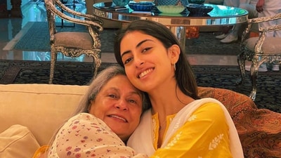 Navya Naveli Nanda with her grandmother Jaya Bachchan. Navya Naveli Nanda with her grandmother Jaya Bachchan.