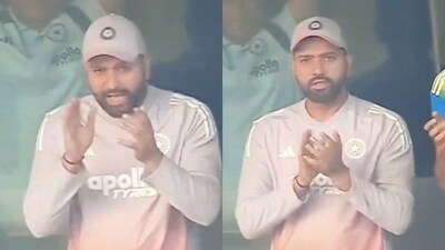 Rohit Sharma enjoyed that 100 from Virat Kohli (Screengrab) Rohit Sharma enjoyed that 100 from Virat Kohli (Screengrab)