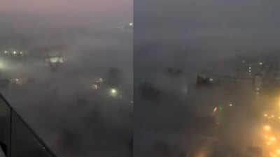 A foggy Bengaluru morning was captured in a viral clip after the city saw an unexpected temperature drop. (Instagram/rajashreebhuyan) A foggy Bengaluru morning was captured in a viral clip after the city saw an unexpected temperature drop. (Instagram/rajashreebhuyan)