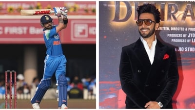 Virat Kohli's smashing performance at the match earned praise from Ranveer Singh. Virat Kohli's smashing performance at the match earned praise from Ranveer Singh.