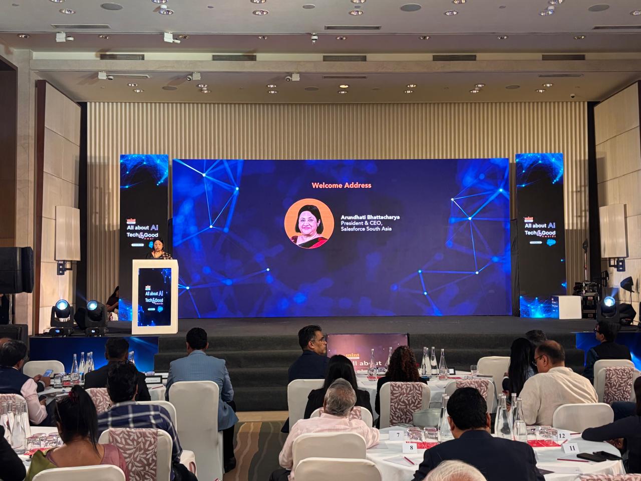 Arundhati Bhattacharya, President & CEO, Salesforce South Asia, delivers the welcome note at the Summit. Arundhati Bhattacharya, President & CEO, Salesforce South Asia, delivers the welcome note at the Summit.