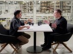 Elon Musk during the podcast with investor and entrepreneur Nikhil Kamath.