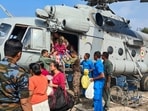 Indian Air Force (IAF) personnel evacuated people from cyclone-affected areas as part of 'Operation Sagar Bandhu', in Sri Lanka. Indian Air Force (IAF) personnel evacuated people from cyclone-affected areas as part of 'Operation Sagar Bandhu', in Sri Lanka.
