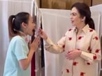 Nita Ambani celebrated a staff member's birthday with cake. 