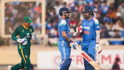 India's Virat Kohli, front left, and KL Rahul, right, during the first ODI cricket match of a series between India and South Africa, in Ranchi (PTI) India's Virat Kohli, front left, and KL Rahul, right, during the first ODI cricket match of a series between India and South Africa, in Ranchi (PTI)