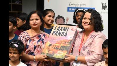 Pratima Sreeramkumar, granddaughter of Laxmi Panda (left), released the book with author Savie Karnel. (Courtesy Savie Karnel) Pratima Sreeramkumar, granddaughter of Laxmi Panda (left), released the book with author Savie Karnel. (Courtesy Savie Karnel)