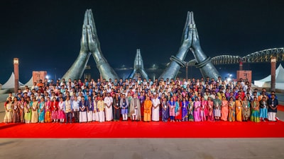 Prime Minister Narendra Modi with Uttar Pradesh Chief Minister Yogi Adityanath and others during the inauguration of the Kashi Tamil Sangamam 2.0, at Namo Ghat in Varanasi on December 17, 2023 (File) Prime Minister Narendra Modi with Uttar Pradesh Chief Minister Yogi Adityanath and others during the inauguration of the Kashi Tamil Sangamam 2.0, at Namo Ghat in Varanasi on December 17, 2023 (File)