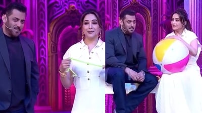 Salman Khan and Madhuri Dixit's reunion at Bigg Boss 19 Weekend Ka Vaar. Salman Khan and Madhuri Dixit's reunion at Bigg Boss 19 Weekend Ka Vaar.
