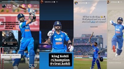 Celebrities hailed Virat Kohli's record 52nd ODI century by congratulating him on social media (Instagram) Celebrities hailed Virat Kohli's record 52nd ODI century by congratulating him on social media (Instagram)
